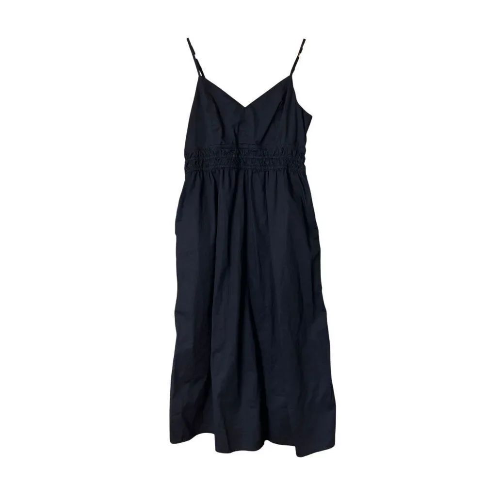 Old navy waist defined cotton midi dress black medium
